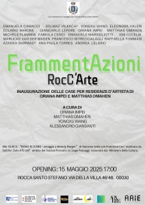 Locandina Frammentazioni RocC'Arte (Mostra collettiva) dal 15 maggio 2025 - Rocca Santo Stefano_page-0001